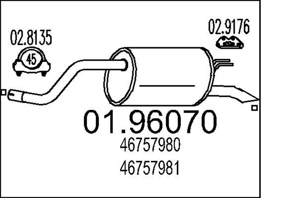 EndschalldäMpfer NachschalldäMpfer Mts 01.96070 FüR Punto Fiat 16V 188 233 235-image