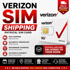 VERIZON SIM CARD   50 UNLIMITED PLAN INCLUDED  SAME DAY SHIPPING  