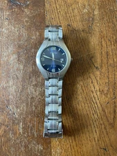 Vintage Sekonda Wrist Watch Blue Face 38mm Silver Tone Model 03624