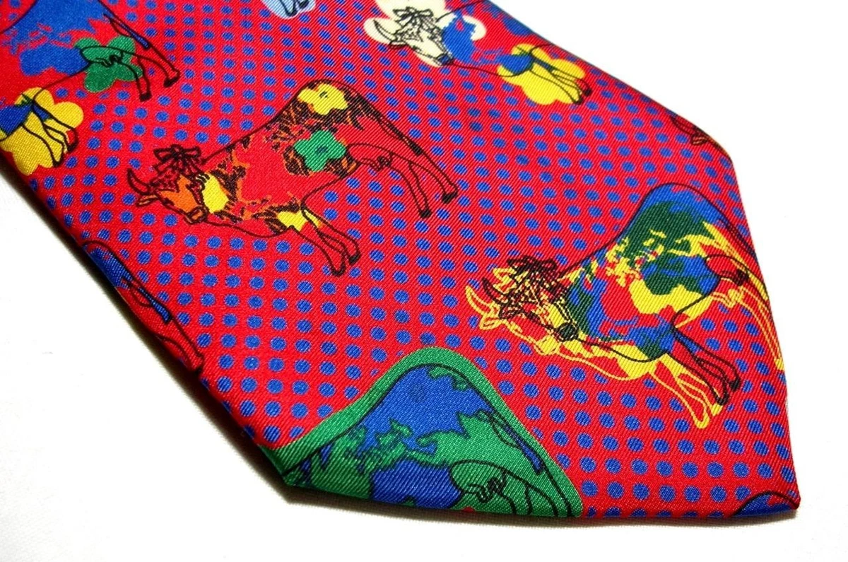 USED TIE CRAVATTA MOSCHINO COWS