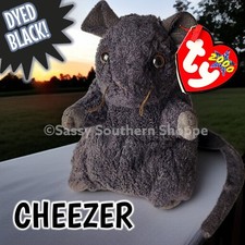 🐭 CHEEZER 🐭 2000 Ty Beanie Babies *Hand-Dyed BLACK* MOUSE Baby *MWMT*