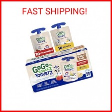 GoGo squeeZ yogurtZ Variety Pack, Strawberry  Banana 3oz 20pk Kids Snacks Mad