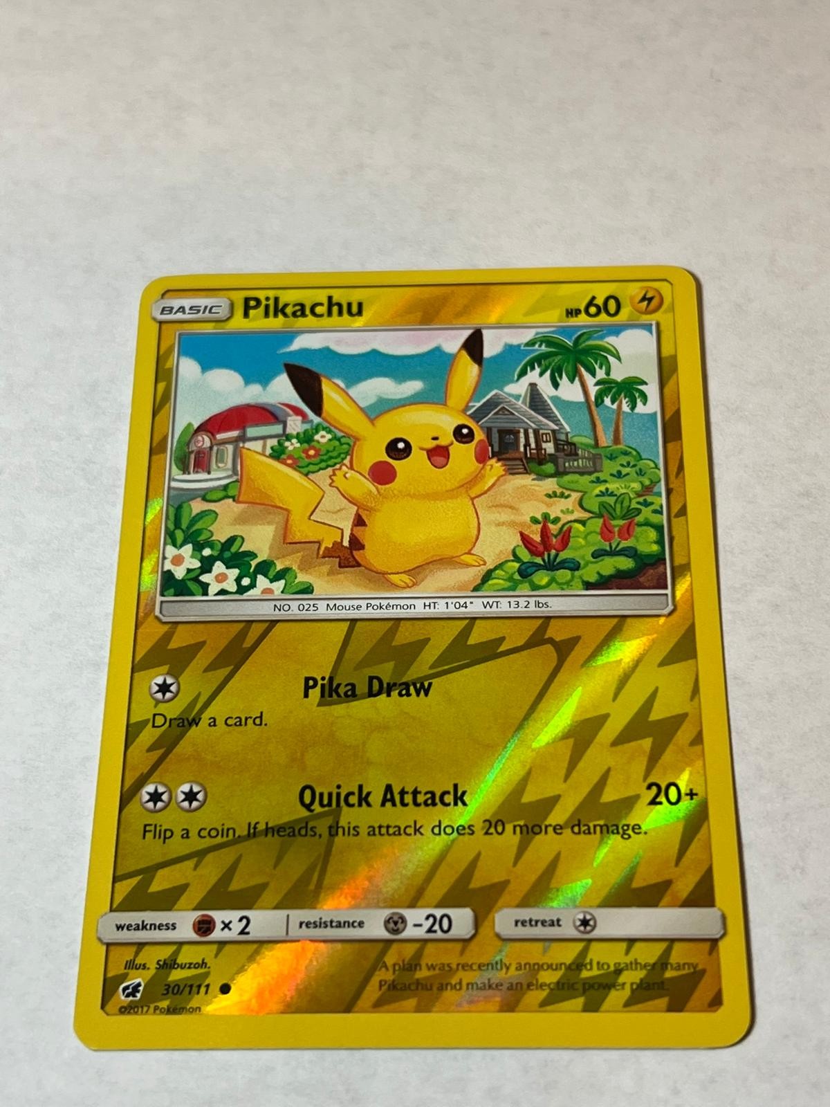 Pikachu 30/111 Common Crimson Invasion Pokemon Lightly Played Reverse Holo
