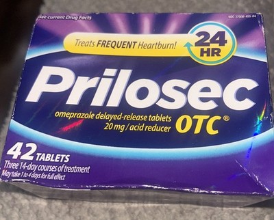 Prilosec OTC Omeprazole Delayed Release 20mg Acid Reducer 42 Tabs, Exp 12/26