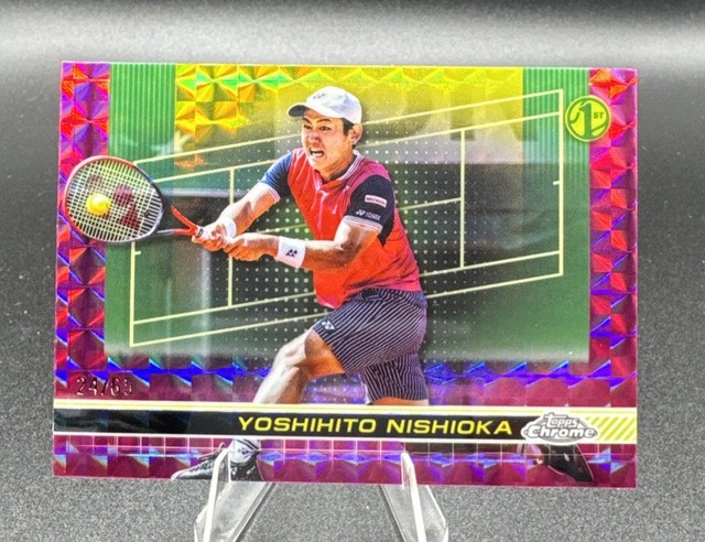 2024 Topps Chrome Tennis YOSHIHITO NISHIOKA Pink Geometric Refractor #12 /65