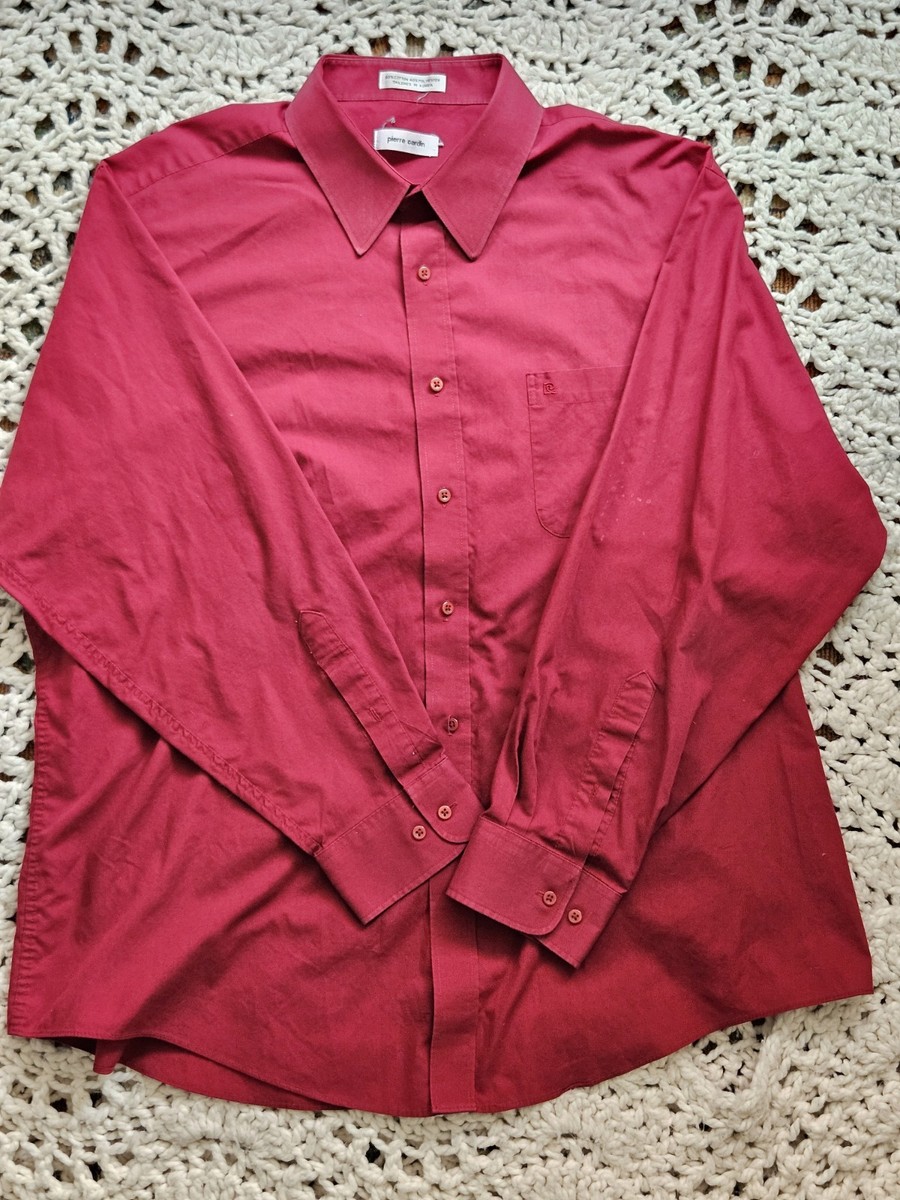 pierre cardin dress shirts White Long Sleeve Cotton Shirt