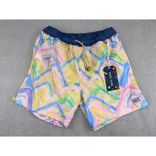 Baja Llama Neptune Swim Trunks Rainbow Mountains Pastel Abstract Mens Large NEW