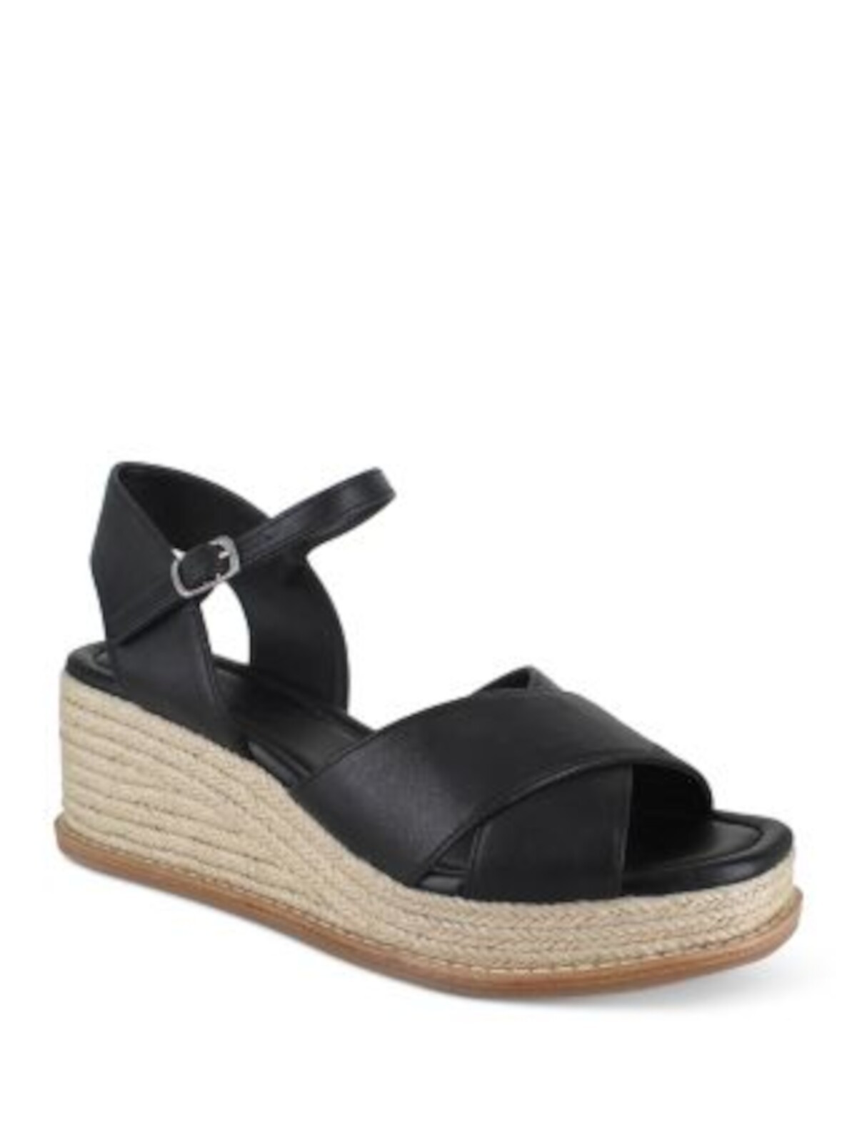 SPLENDID Womens Black Cross Straps 1 Platform Danny Wedge Espadrille Shoes 8 M 9190₽