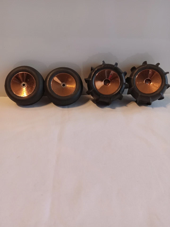 Losi 1/18 Baja Set Of Gold Wheels & tires Paddles Nice Condition  - Image 2 of 4