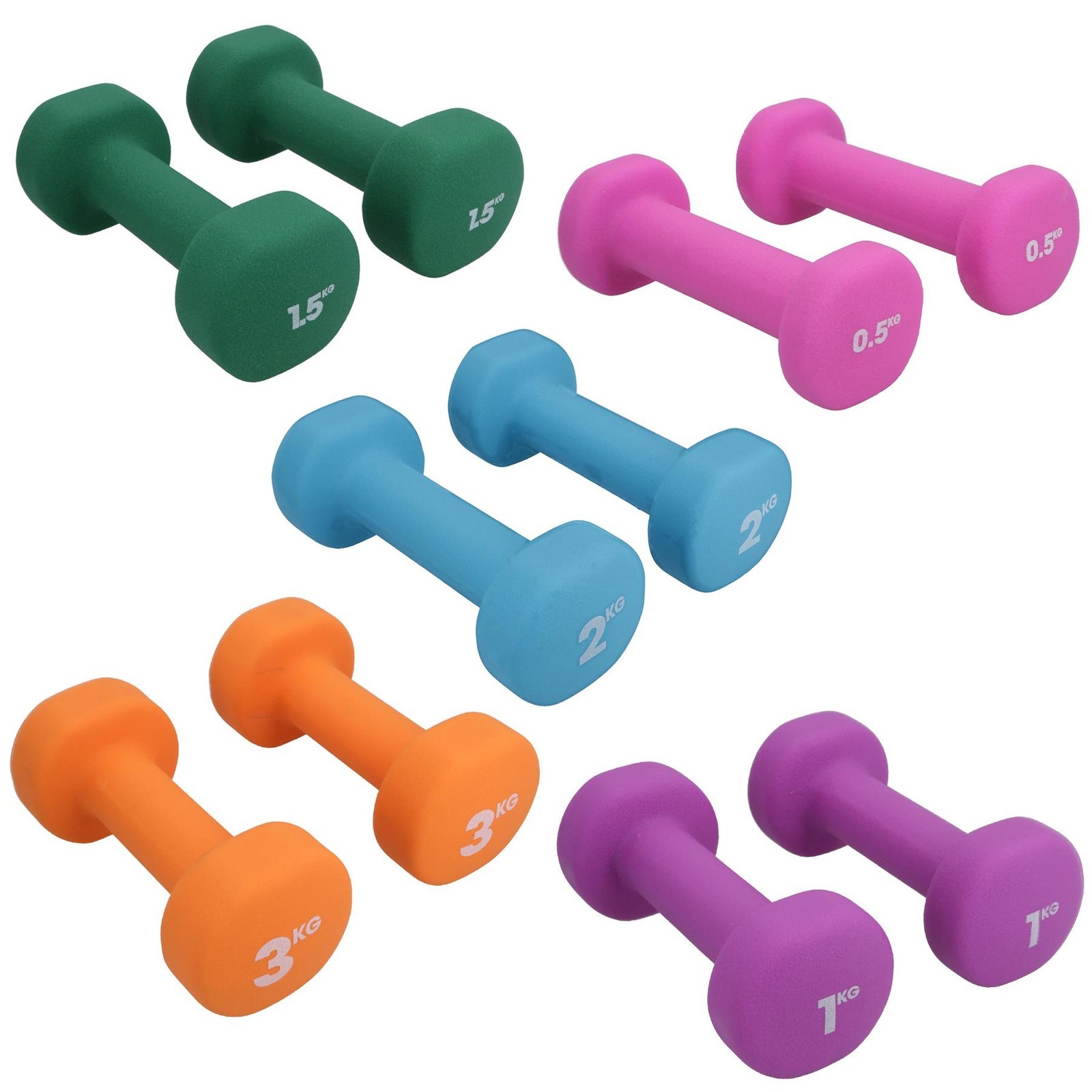 Mancuernas de neopreno Pesas 0,5 kg - 3 kg Gimnasio Ejercicio Fitness...