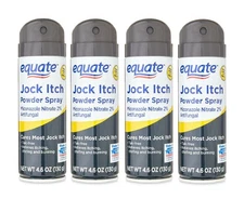(4 PACK) Equate Jock Itch Relief Powder Spray Antifungal advance formula 4.6 oz