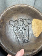 Hand carved African Bowl Feature Elephant Rhino Lepard And Lion