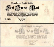 Germany 500 Mark Notgeld, 1922, Mueller #4-1825.5a, Used