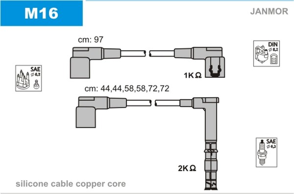 ZüNdleitungssatz Janmor M16 FüR C124 Mercedes R129 S124 A124 Sl W124 124 Silikon-image
