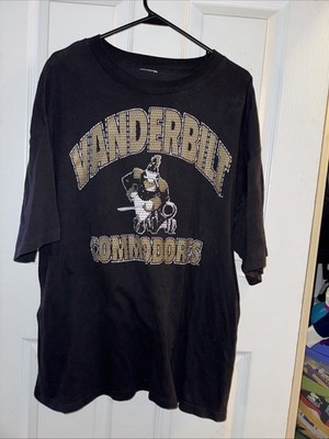 Vintage Single Stitch Unbranded Vanderbilt Commodores Black T-Shirt Men s XL