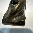 D. S. Barros Signed Bronze Cowboy Riding Horse Figurine Sculpture, 3D Effect — photo 2