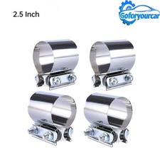 4pcs 2.5 Inch Butt Joint Band Exhaust Clamp Sleeve Coupler T304 Stainless Steel 4pcs 2.5 Inch Butt Joint Band Exhaust Clamp Sleeve Coupler T304 Stainless Steel
