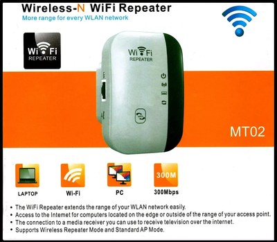 Wirreres WLAN Repeater MT02 Wifi Signal Verstärker Access Router Booster 300Mbps