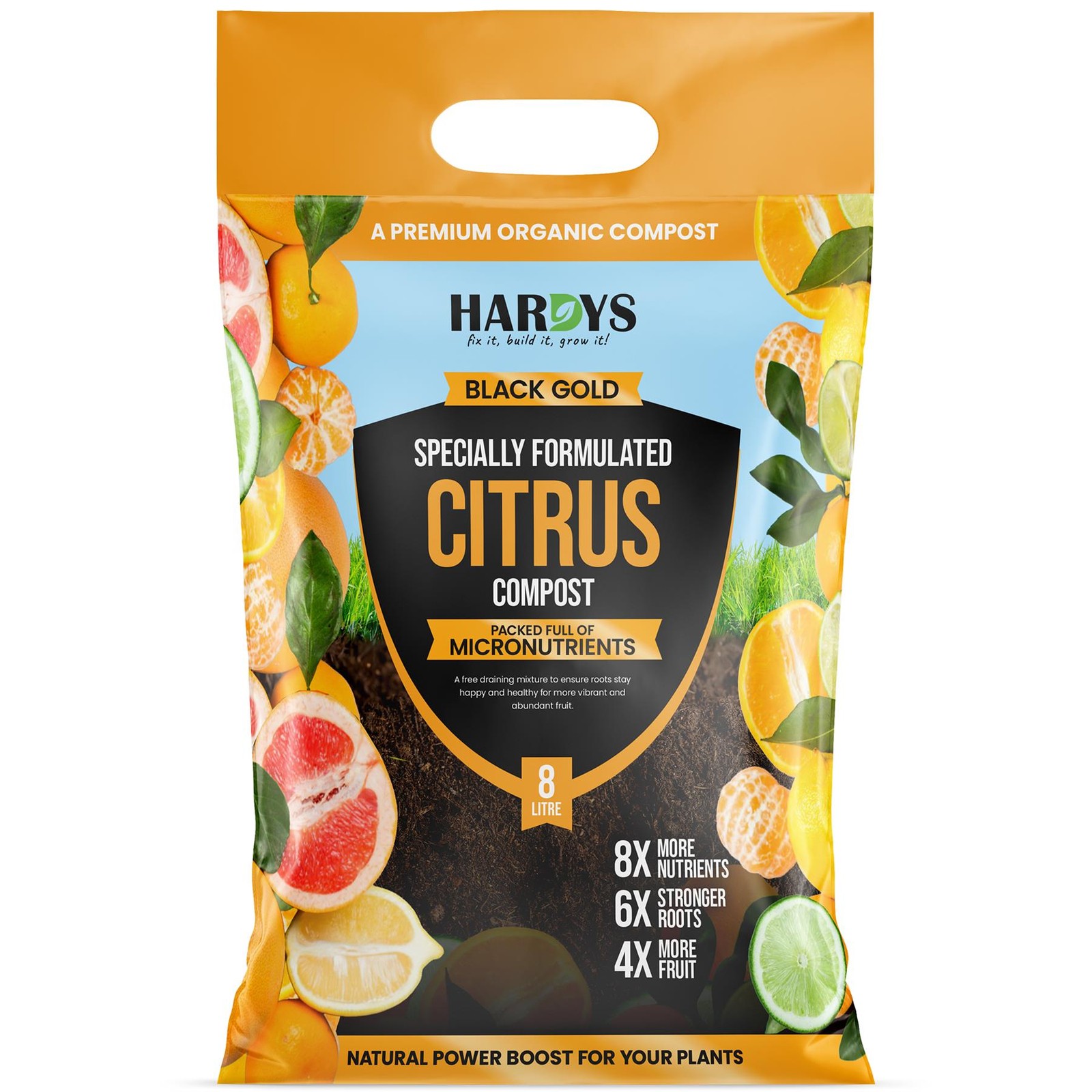 Citrus Plant Compost Orange Lime Lemon Repotting & Potting Soil Mix Worm Cast 8L