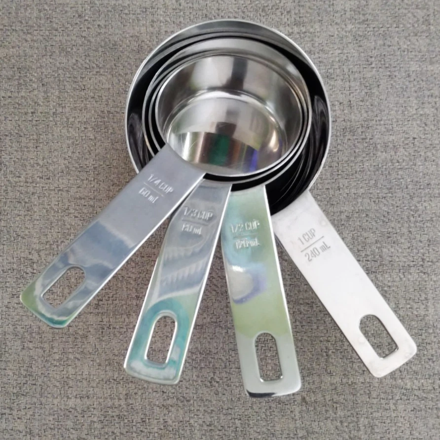 4 Williams Sonoma Stainless Nesting Measuring Cups 1/4, 1/3, 1/2, & 1 Cup
Opens in a new window or t