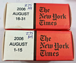 August 2006 ~ The Complete Month Of The New York Times On Microfilm