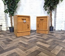 Pair Of Vintage Mid-Century G Plan Brandon Oak Bedside Cabinets Scandi MCM