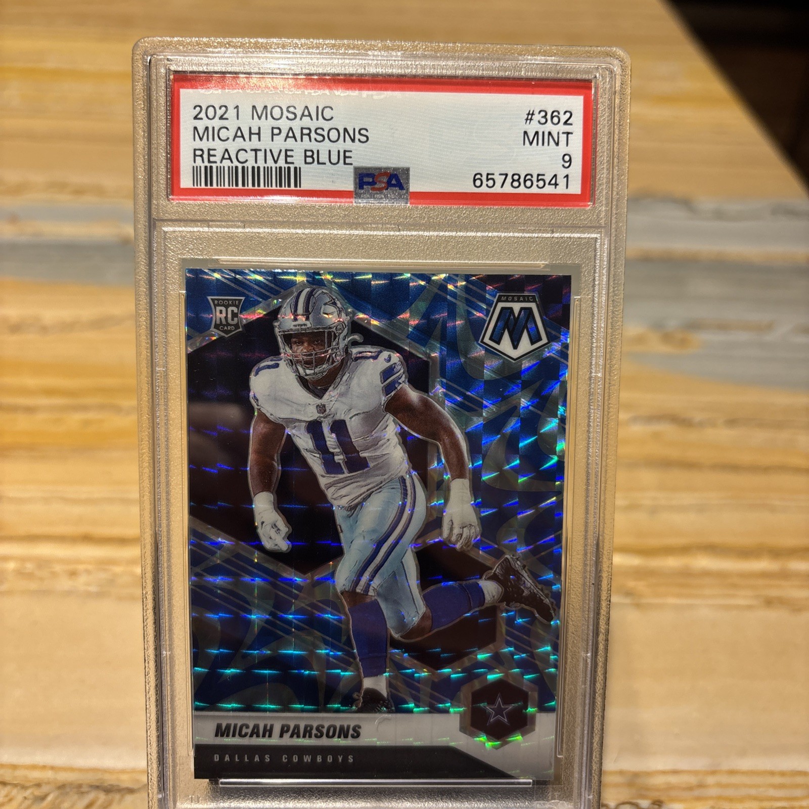 2021 Panini Mosaic - Rookies Micah Parsons #362 Reactive Blue Mosaic Prizm (RC)