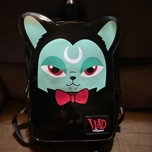 Killstar Little Vlad Backpack Vlad the Vampurr Black Faux Leather Zip