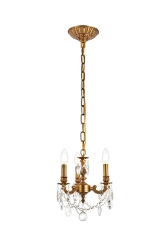 Elegant Lighting Lillie 10" 3 Light Royal Crystal Chandelier - Picture 3 of 9