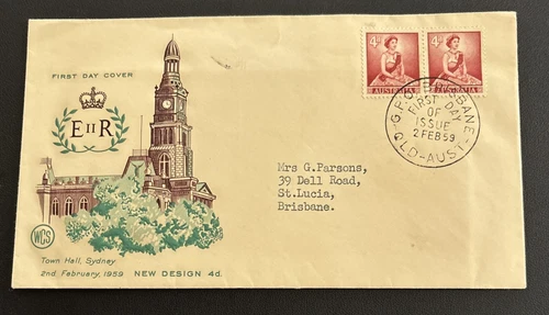 Australia FDC WCS 1959 Town Hall Sydney