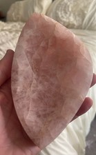 Bol plat en cristal en forme de feuille de quartz rose poli neuf livraison gratuite !