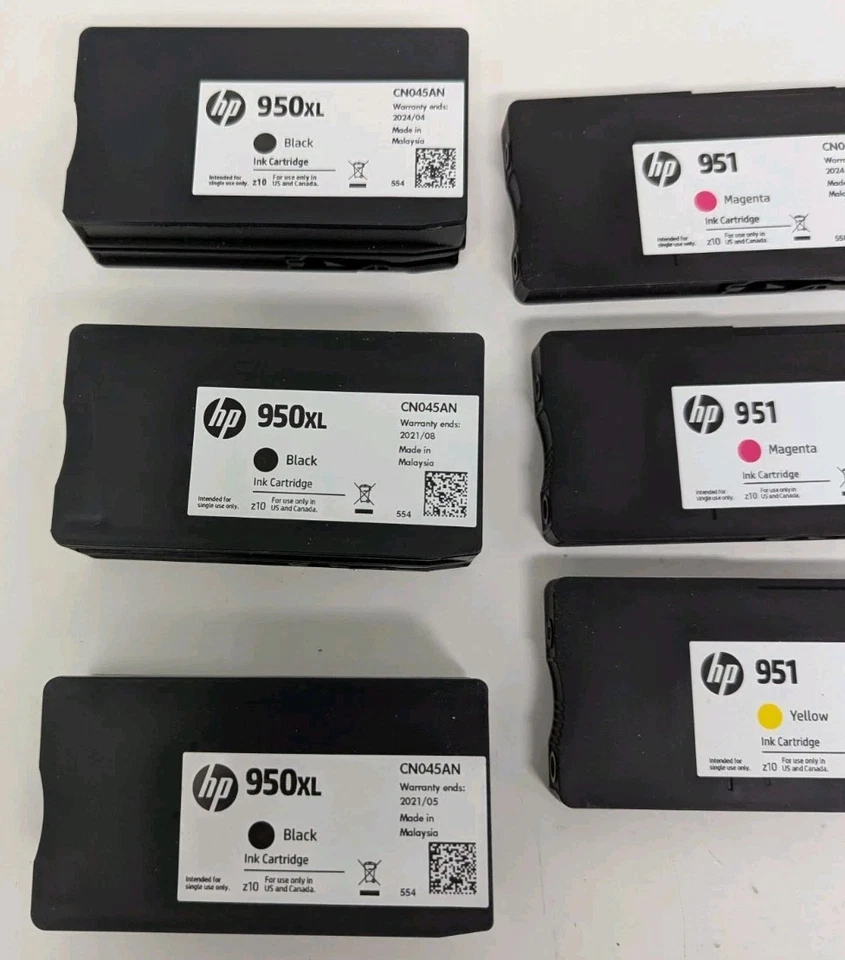 Lote De GENUINO HP 950XL NEGRO/951 TRICOLOR TINTA COMBO CONJUNTO OEM 2020-2024 Foto 2 de 4