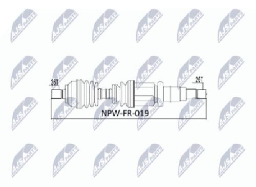 Original NTY Drive Shaft NPW-FR-019 For Ford