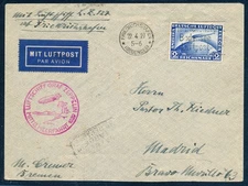 Germany C36, LZ 127 Graf Zeppelin, Lake Constance to Seville 1929, Sieger 24. Aa
