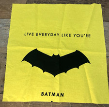 Batman- "Live Everyday Like You're Batman" Fabric Remnant- 18x17.5 in.