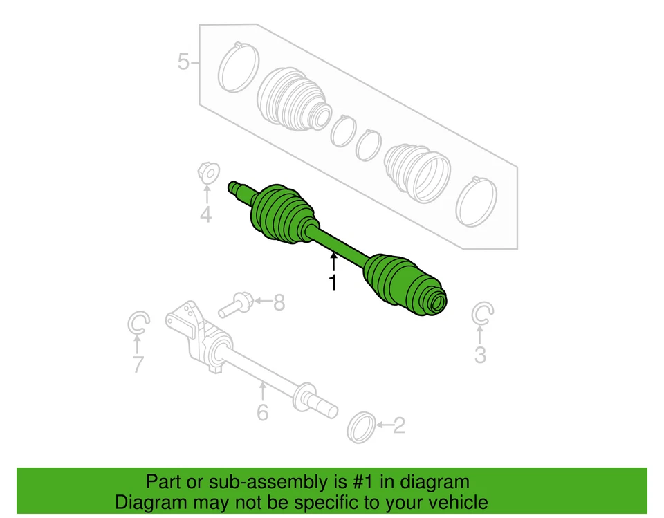 Conjunto de eje de transmisión delantero izquierdo Ford Fusion 2010-20112 Motorcraft TX-570 Foto 2 de 2