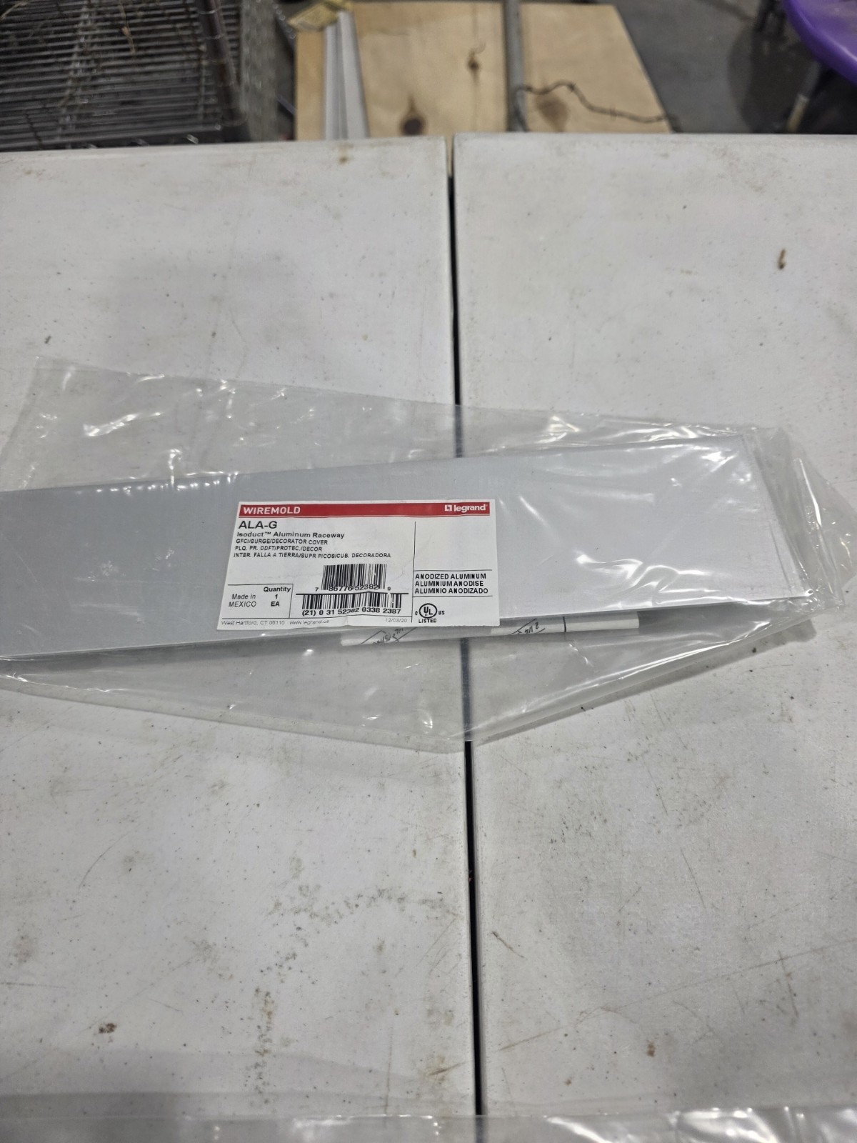 WIREMOLD ALA-G ISODUCT ALUMINUM RACEWAY GFCI/SURGE COVER PLATE NEW NIB
