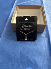 Jasmine Lane Jewelry Co 16” Gold Tone Cubic Zirconia Necklace With Extender New