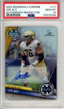 Joe Alt 2023 Bowman U Chrome 1st Bowman Auto Refractor /499 #111 PSA 10