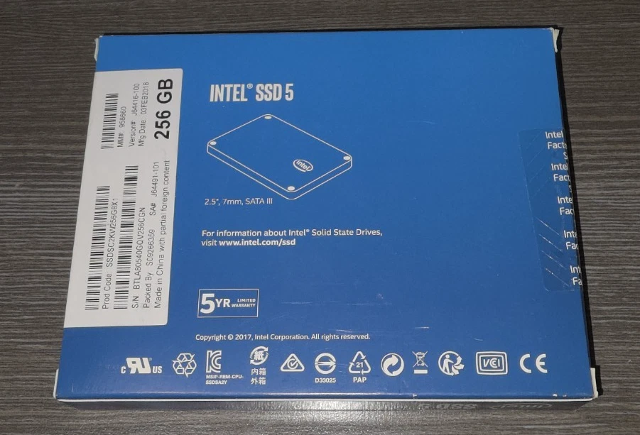 NEW Intel 545s 256GB M.2 Internal SSD SSDSC2KW256G8X1 BRAND NEW FACTORY SEALED - Image 2 of 4