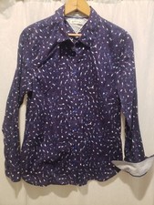 Orvis Womens 10 Button Up Shirt All Over Dots Wrinkle Resistant Flip Cuff