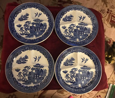 4 Blue Willow 3 Section 11" Plates- Petrus Regout- England