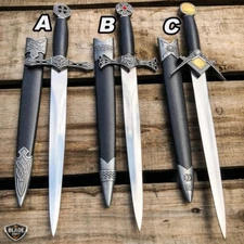 15.75" Dark Knight Celtic Cross Medieval Fixed Blade Short Sword Knife Dagger