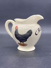 Ceramic Jug Cream Cockerel Rooster Hen Chicken 1.5pt Staffordshire Diamond