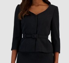 Le Suit Women's Black V-Neck 3/4 Sleeves Suit Separate Jacket Size 10