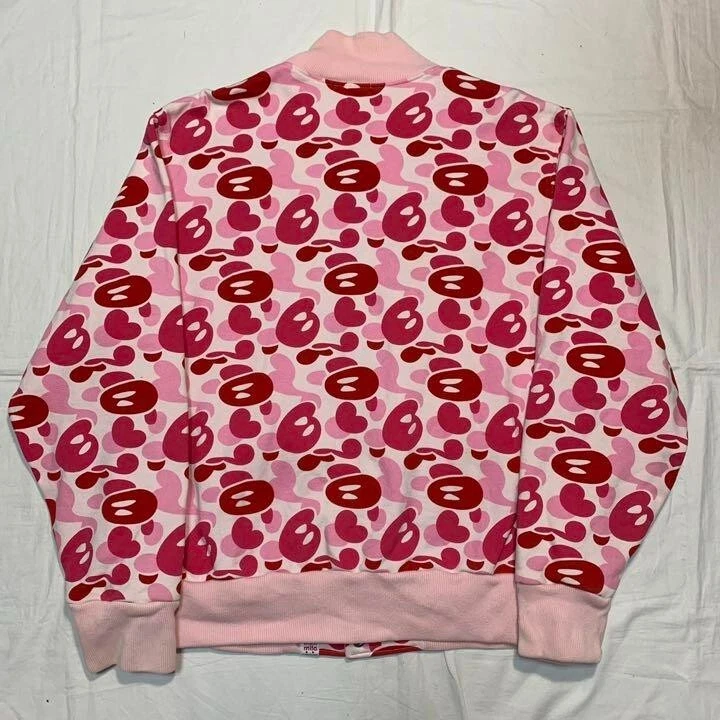 A BATHING APE Vintage Baby Milo Heart Design Zip Hoodie Parker Mens M Used