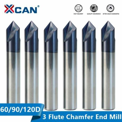 Carbide Chamfering Milling Cutter 60/90/120 Degrees 3 Flute Deburring Route