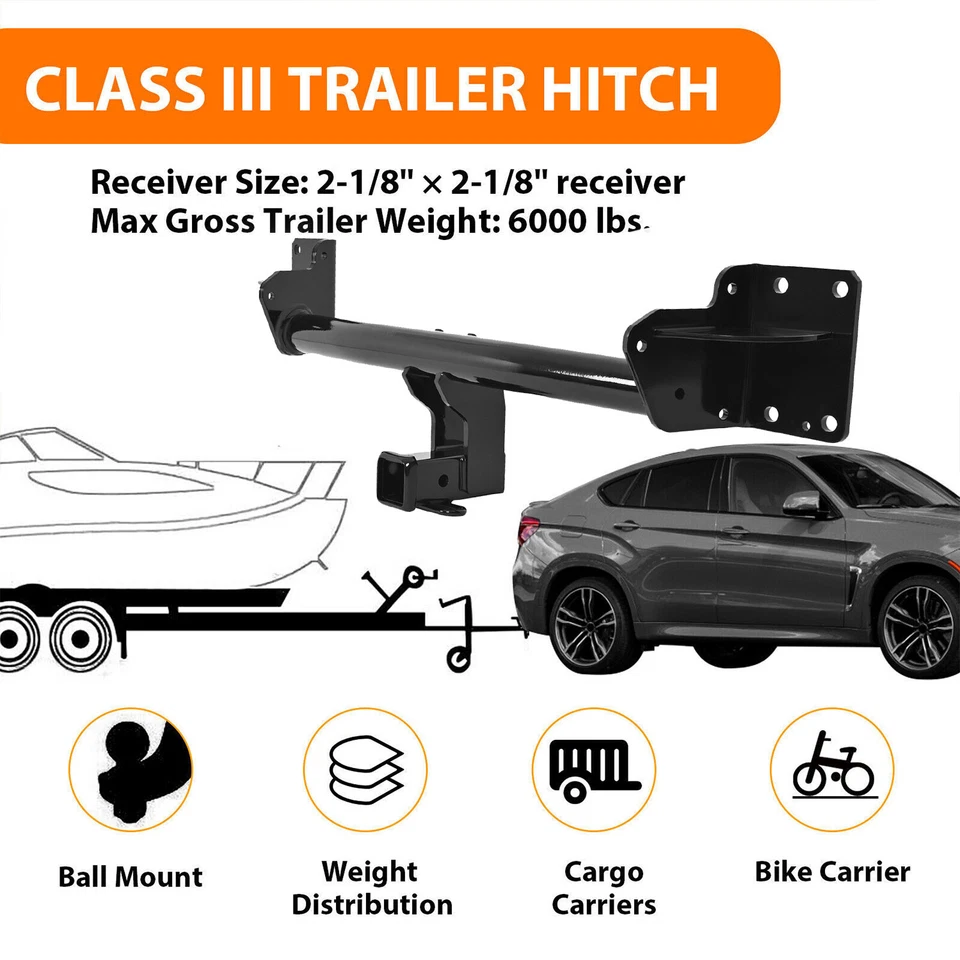 KUAFU Class3 Trailer Hitch Receiver 2" For BMW X5 E70/F15 07-18 BMW X6 F86 14-19 Foto 2 de 4