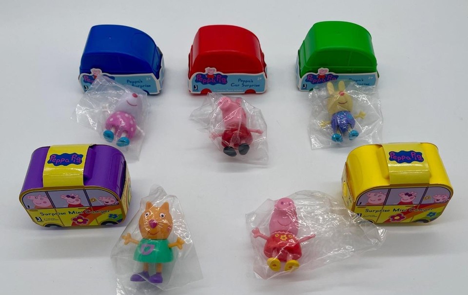 Peppa Pig Car Surprise & Figures Lot of 5 Suzy Sheep, Candy Cat