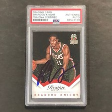 2013-14 Panini Prestige #126 Brandon Knight Signed Card AUTO PSA Slabbed Bucks